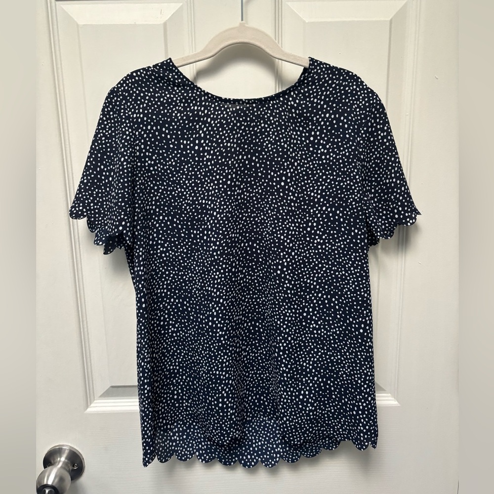 Banana Republic Scalloped Edge Polka Dot Tee - Size XXSP